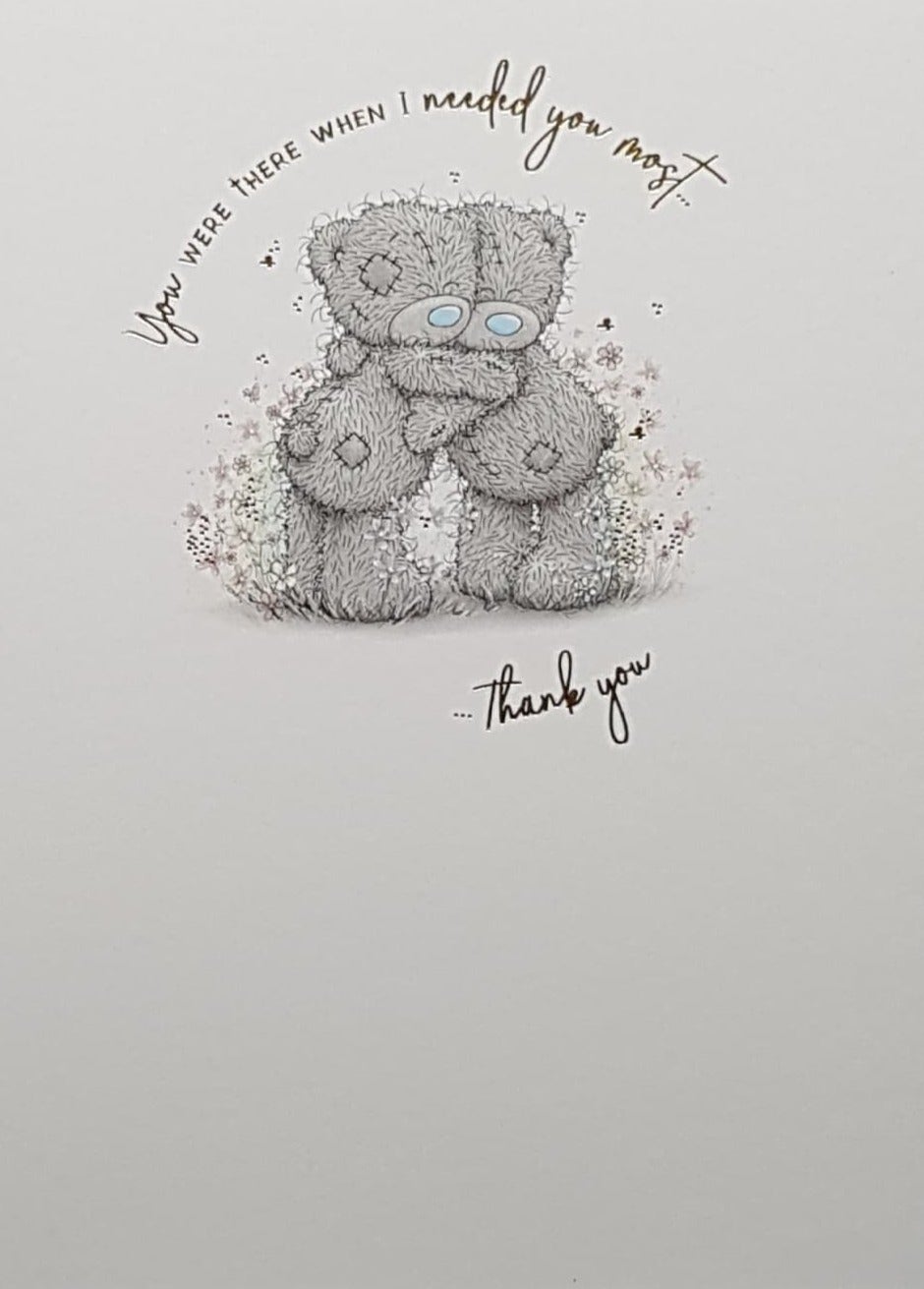 Thank You Card - Two Cute Teddies Hugging