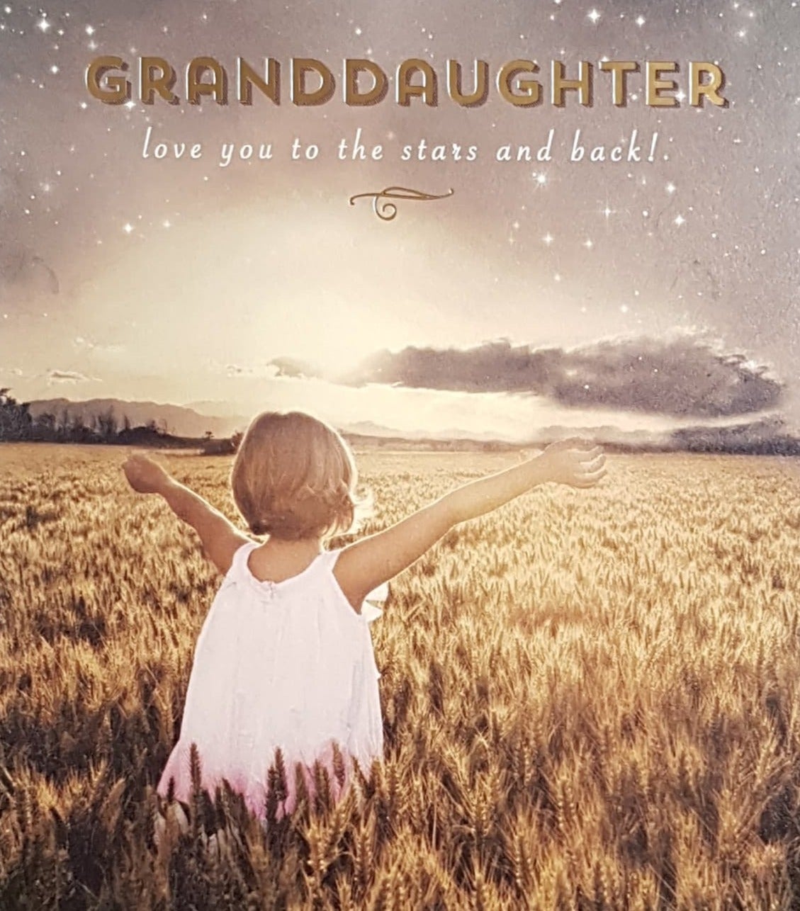 Birthday Card - Granddaughter / A Little Girl In A Wheat Field