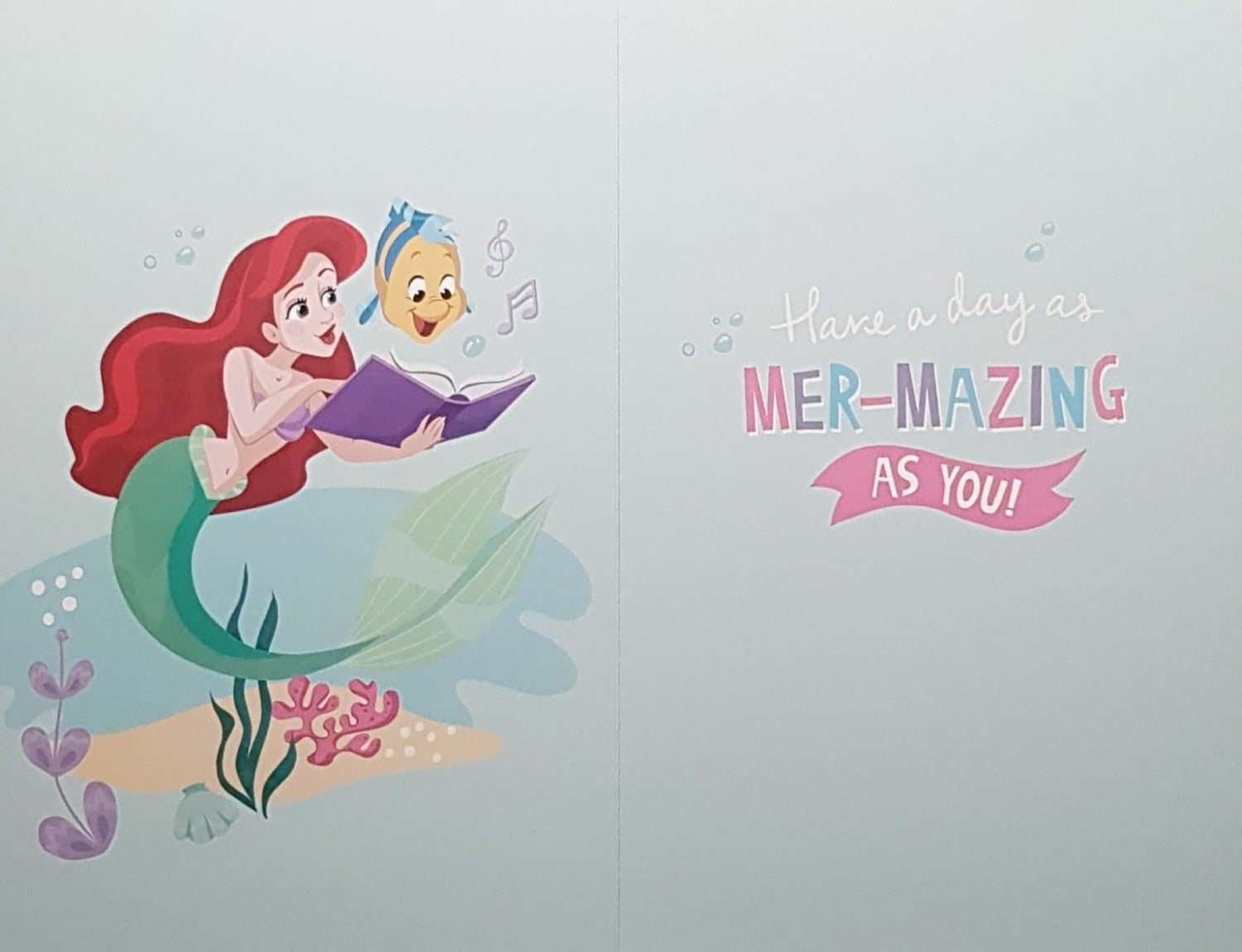 Birthday Card - Sister / A Mermaid With Red Hair & Sea Friends