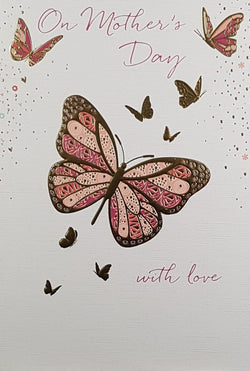 General Mothers Day Card - Elegant Gold Butterflies