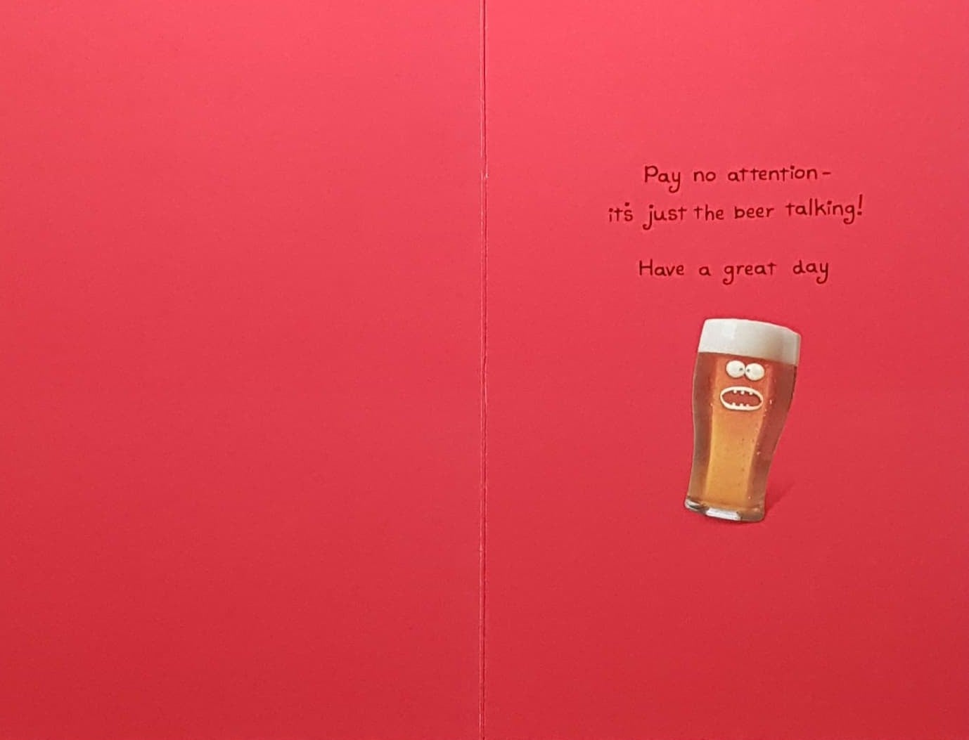 Birthday Card - Humour / A Pint Of Beer Talking & A Brown Table