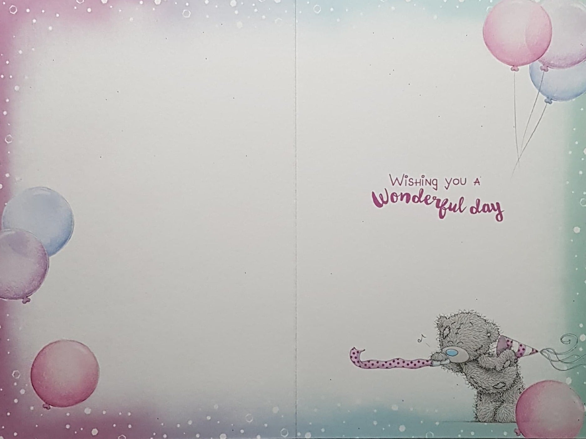 Age 14 Birthday Card - 'Time To Celebrate' & Teddy & Gift Box with Pink Bow