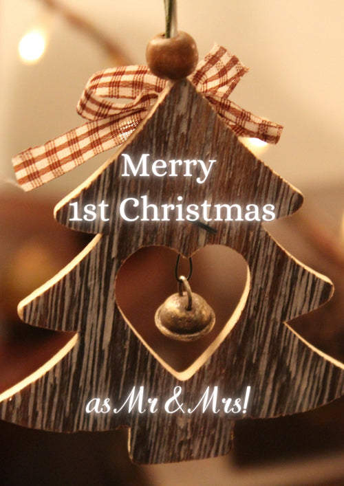 1st Mr And Mrs Christmas Card Personalisation