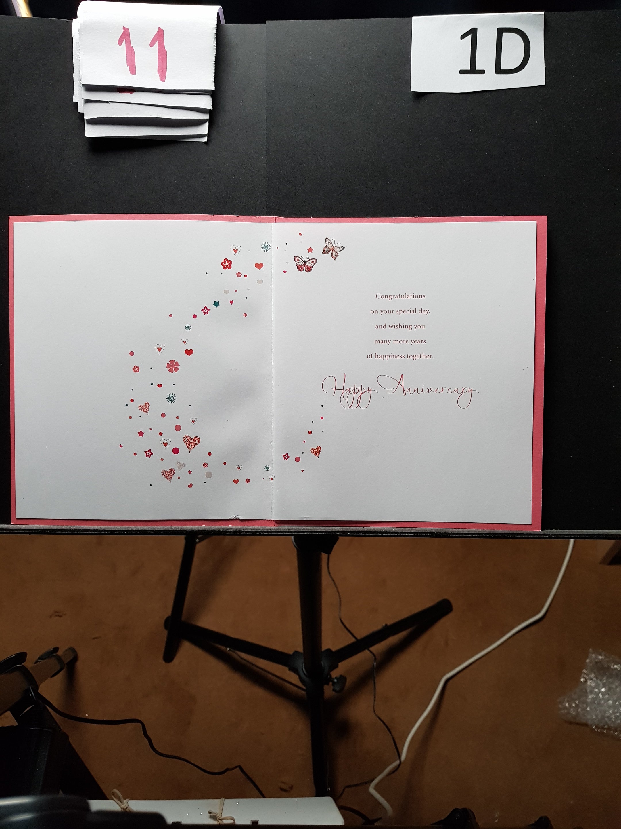 Anniversary Card - Two Butterflies & A Gold Glitter Font