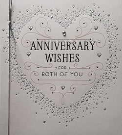 Anniversary Card - For Both / Swirls & A Silver Spotted Heart