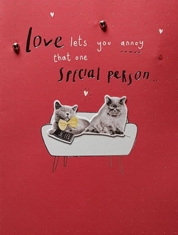 Anniversary Card - Two Cats On A White White Couch