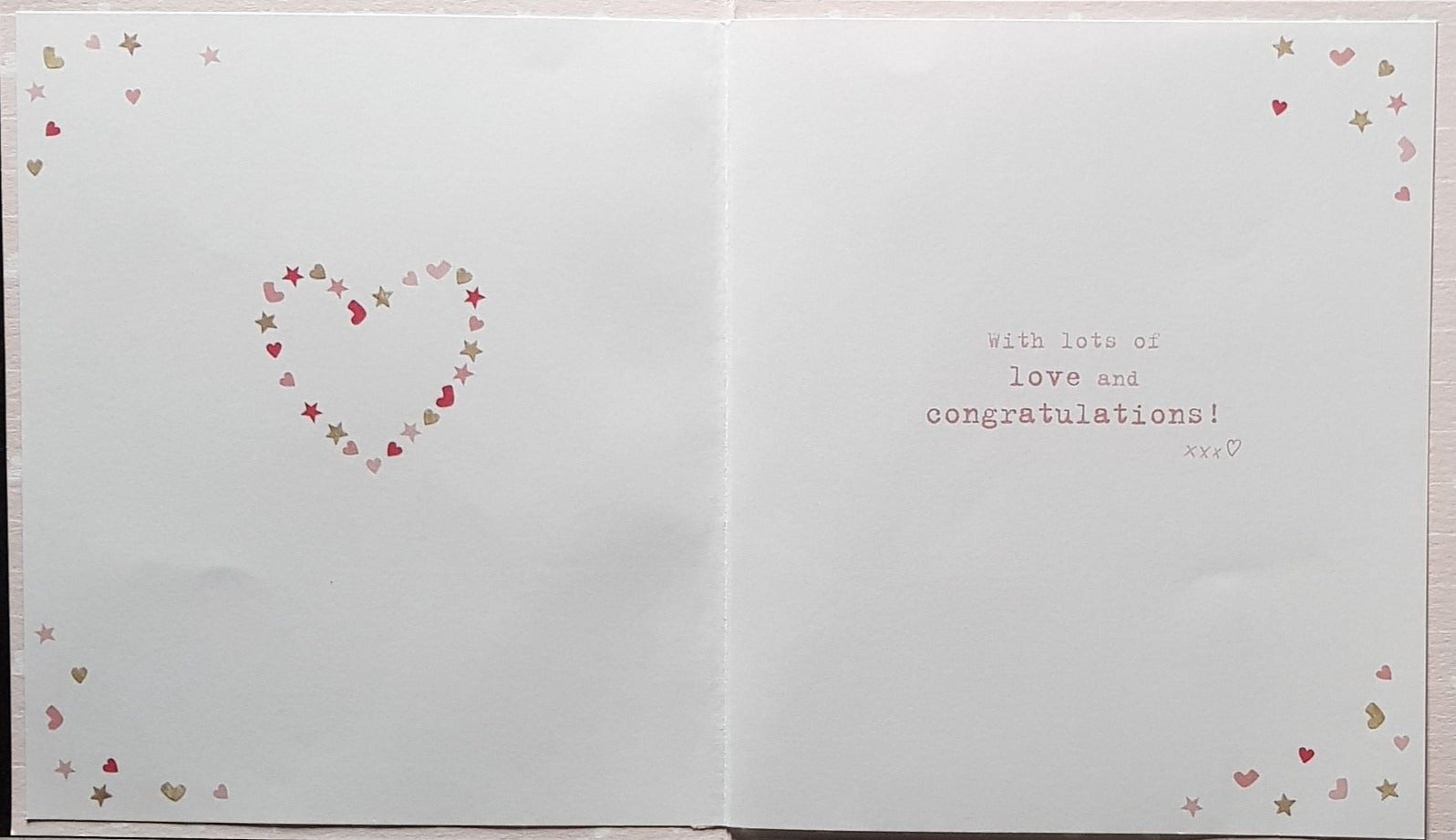 New Baby Card - Girl / Cute Dog Holding A Pink Blanket Sitting In A White Circle