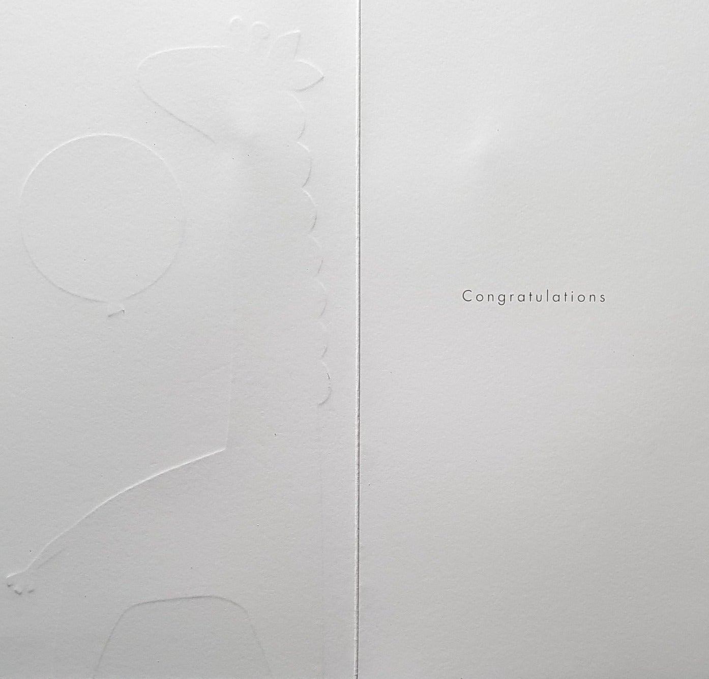 New Baby Card - Girl / Orange Spotted Giraffe & Orange Balloon