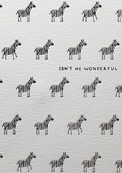 New Baby Card - Boy / Zebras In Rows