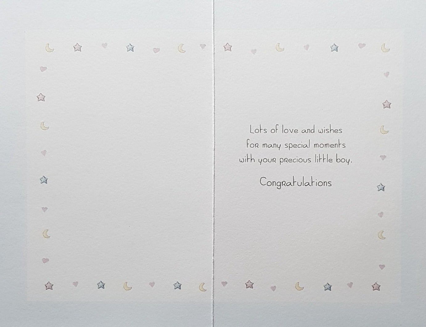 New Baby Card - Boy / Sweet Teddy Is Sleeping Under The Stars