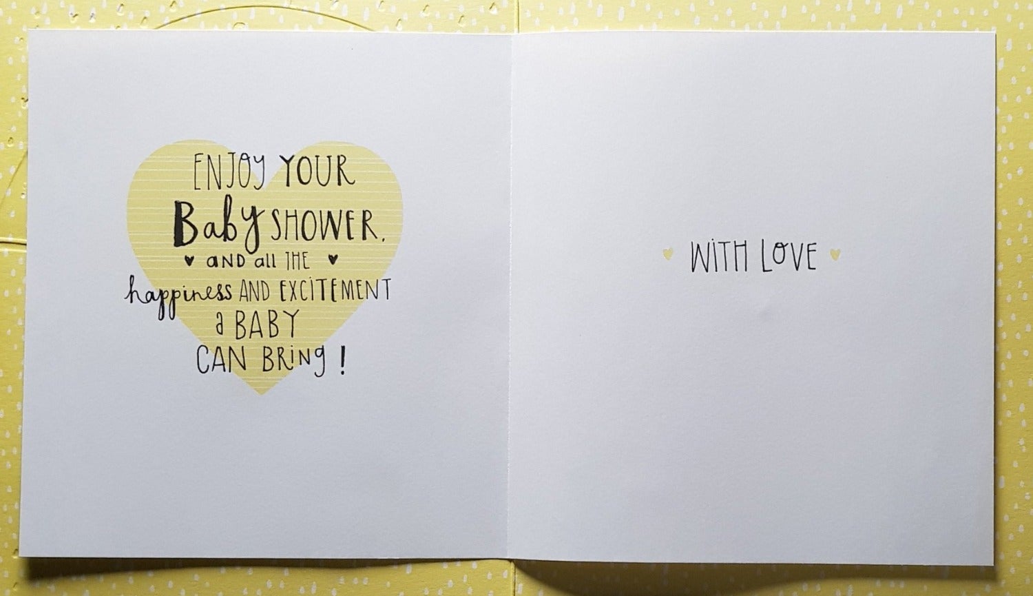 New Baby Card - Baby Shower / A Big Golden Umbrella & A Black Bow