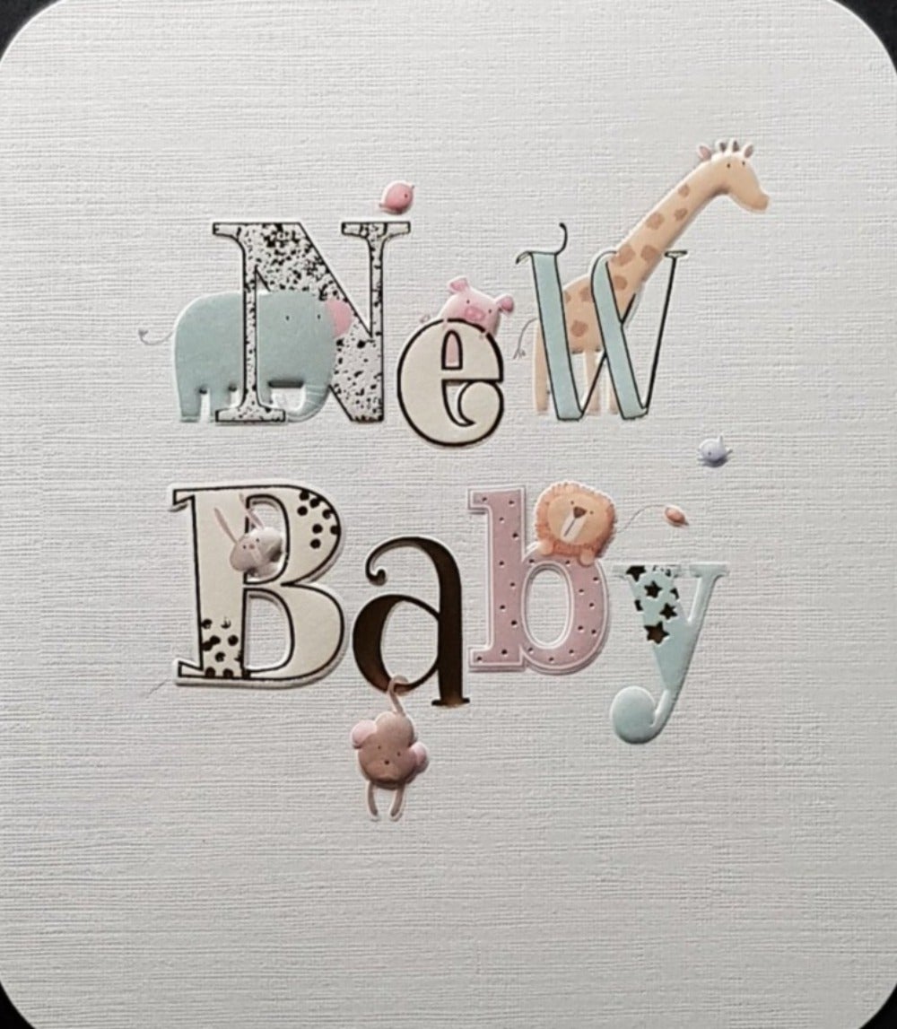 New Baby Card - New Baby / Zoo Animals