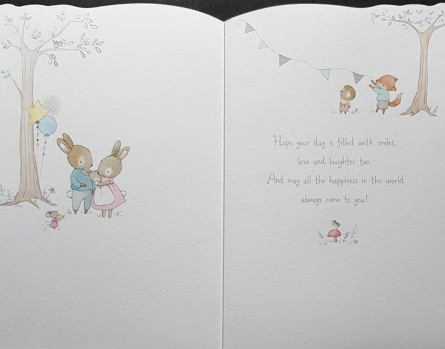 Christening Card - General / A Rabbit Family