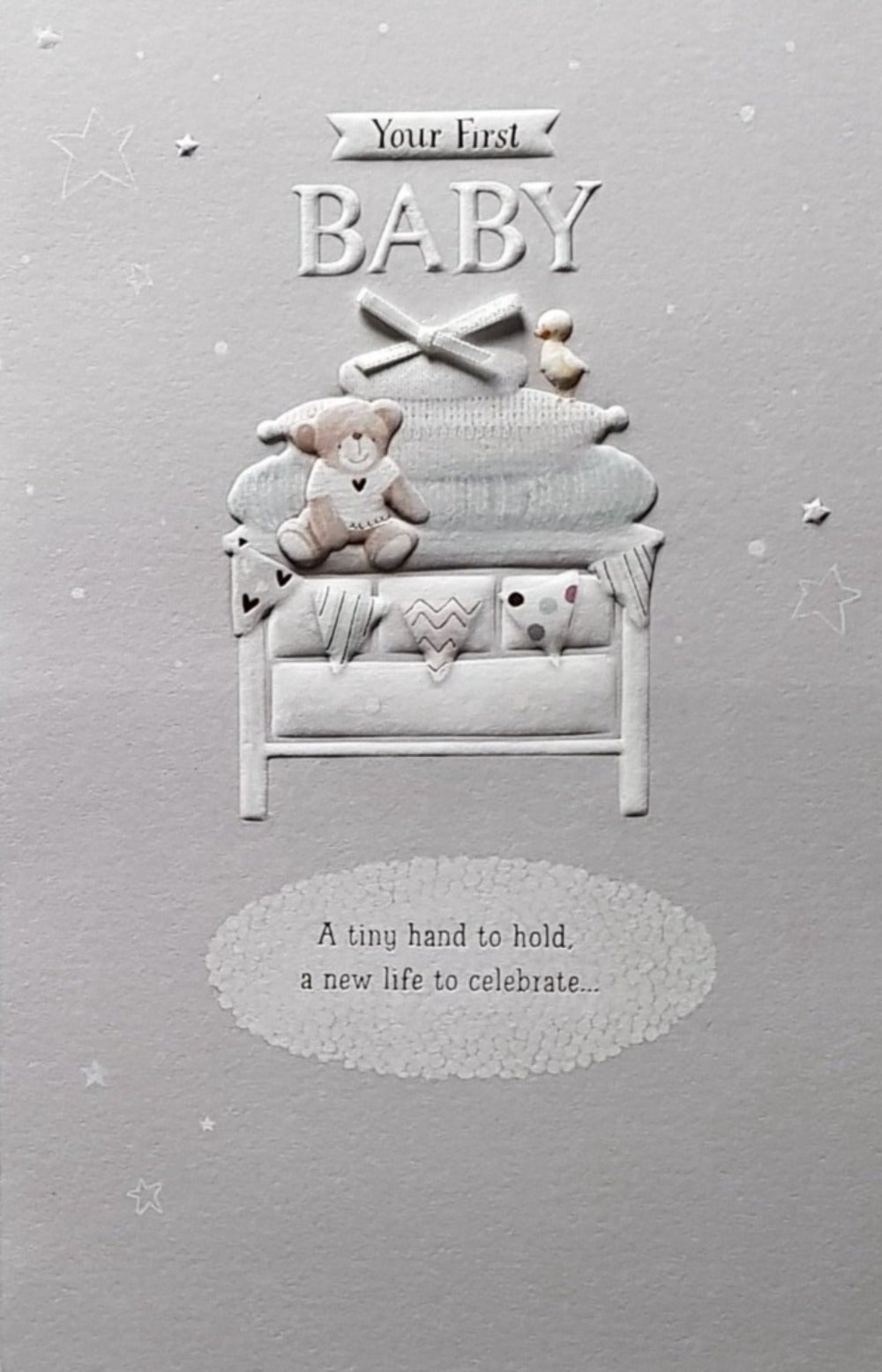 New Baby Card - First Baby / 'Tiny Hand To Hold'