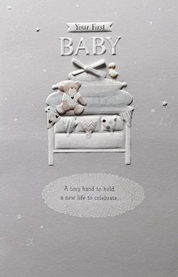 New Baby Card - First Baby / 'Tiny Hand To Hold'
