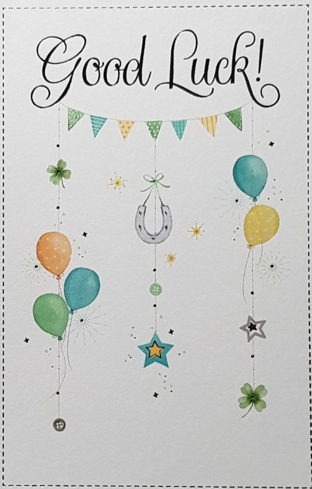 Good Luck Card - Balloons & A Banner