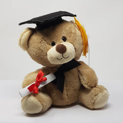 Graduation Gift - Soft Toy / Cute Teddy Holding A Certificate With Red Ribbon