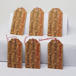 Gift Wrap - Gift Tag / Merry Christmas Red & Black