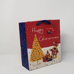 Gift Wrap - Gift Bag / Medium - Christmas Tree & Cute Dog