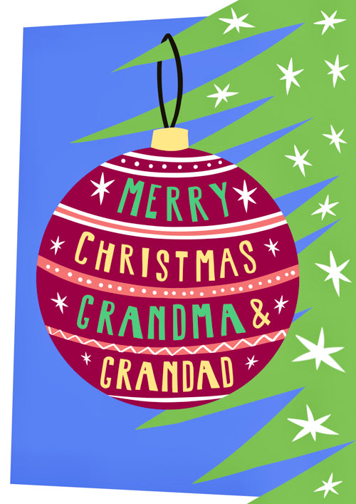 Grandma And Grandad Christmas Card Personalisation