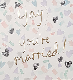 Wedding Card - General / A Shiny Gold Font & Confetti