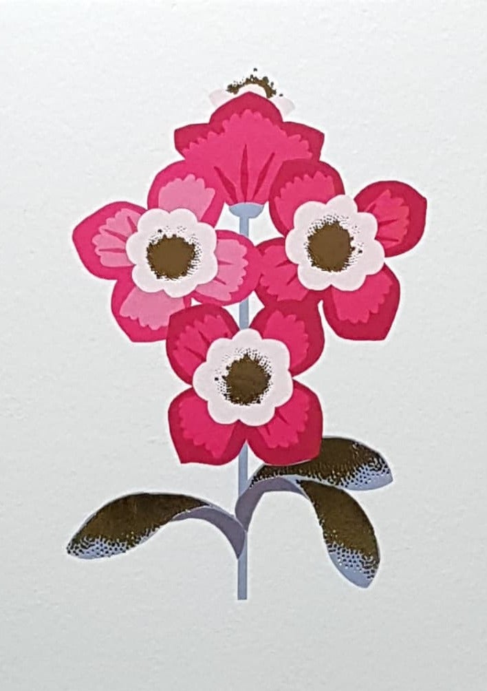 Blank Card - A Beautiful Pink Flower With A White Center