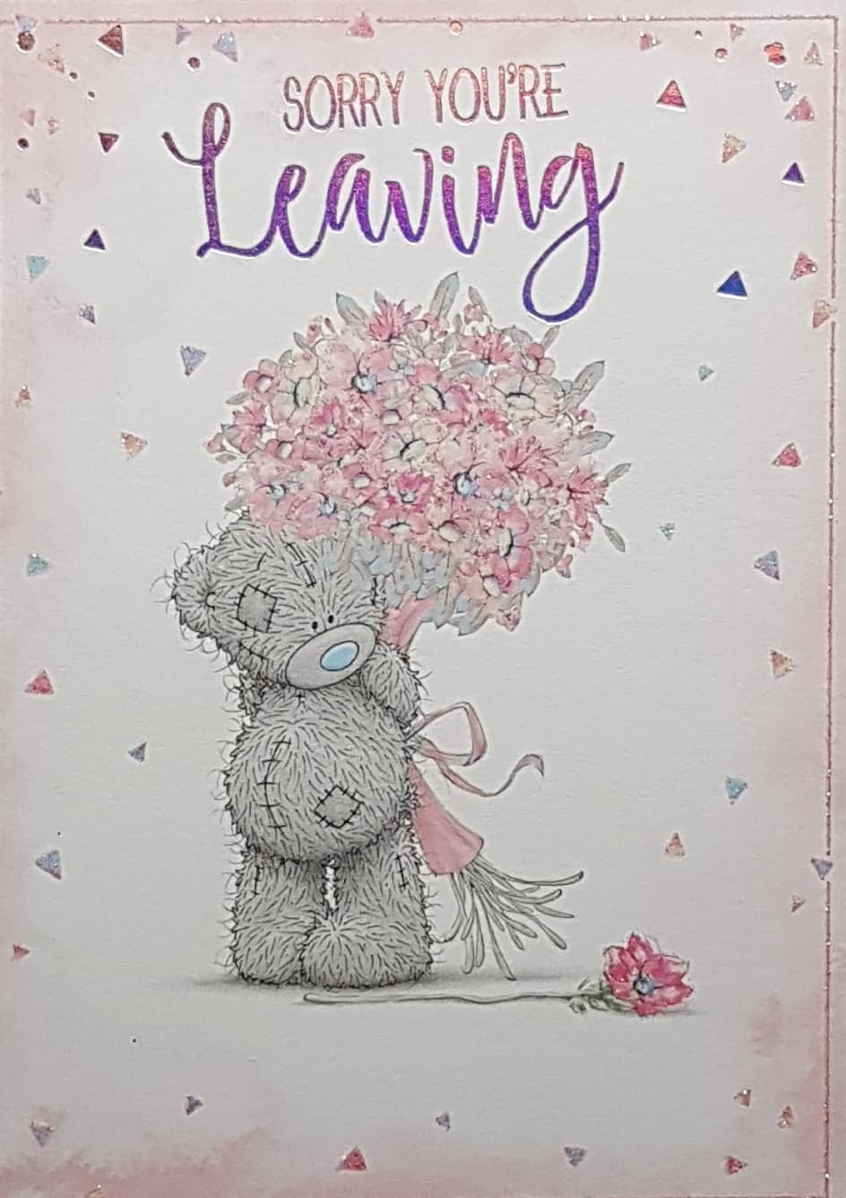 Leaving Card - A Bouquet Of Flowers & A Pink Sparkle