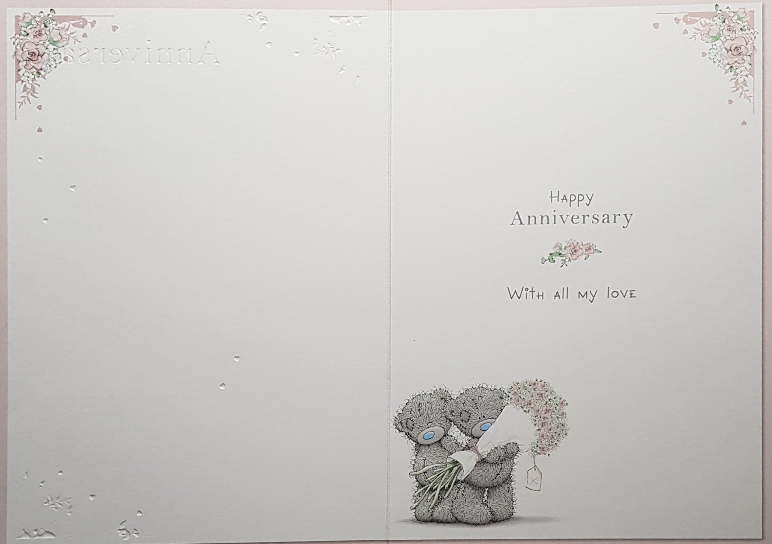 Anniversary Card - Cute Teddy Couple & Verses