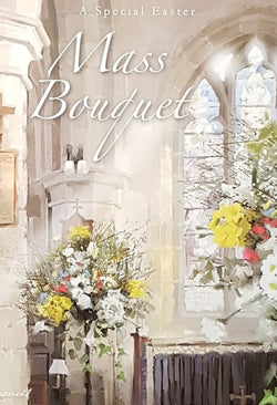 Easter Card - Mass Bouquet / Two Fabulous Bouquets Of Flowers In A Church