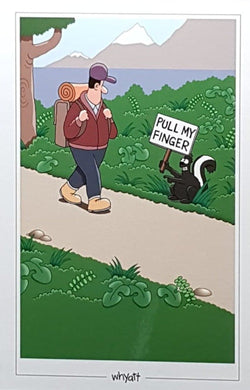 Humour Card - A Surprised Man Looking At A Sign