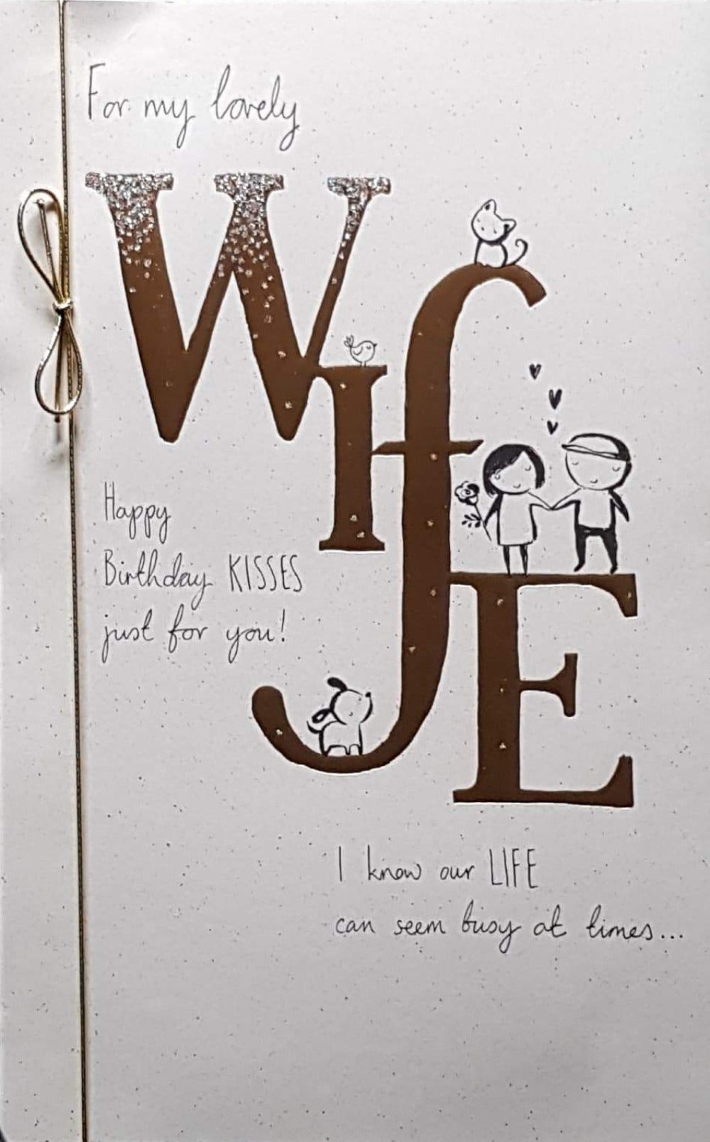 Birthday Card - Wife / A Puppy Looking At A Cute Couple
