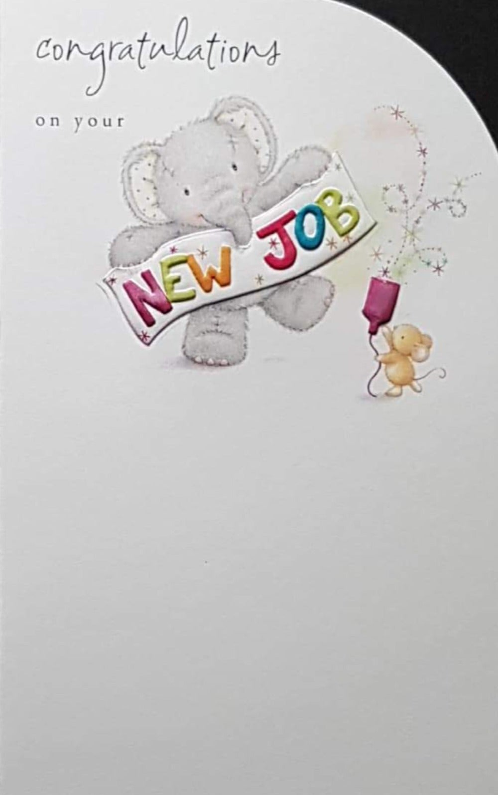 Congratulations Card - New Job & Elephant And Mouse & Crackers