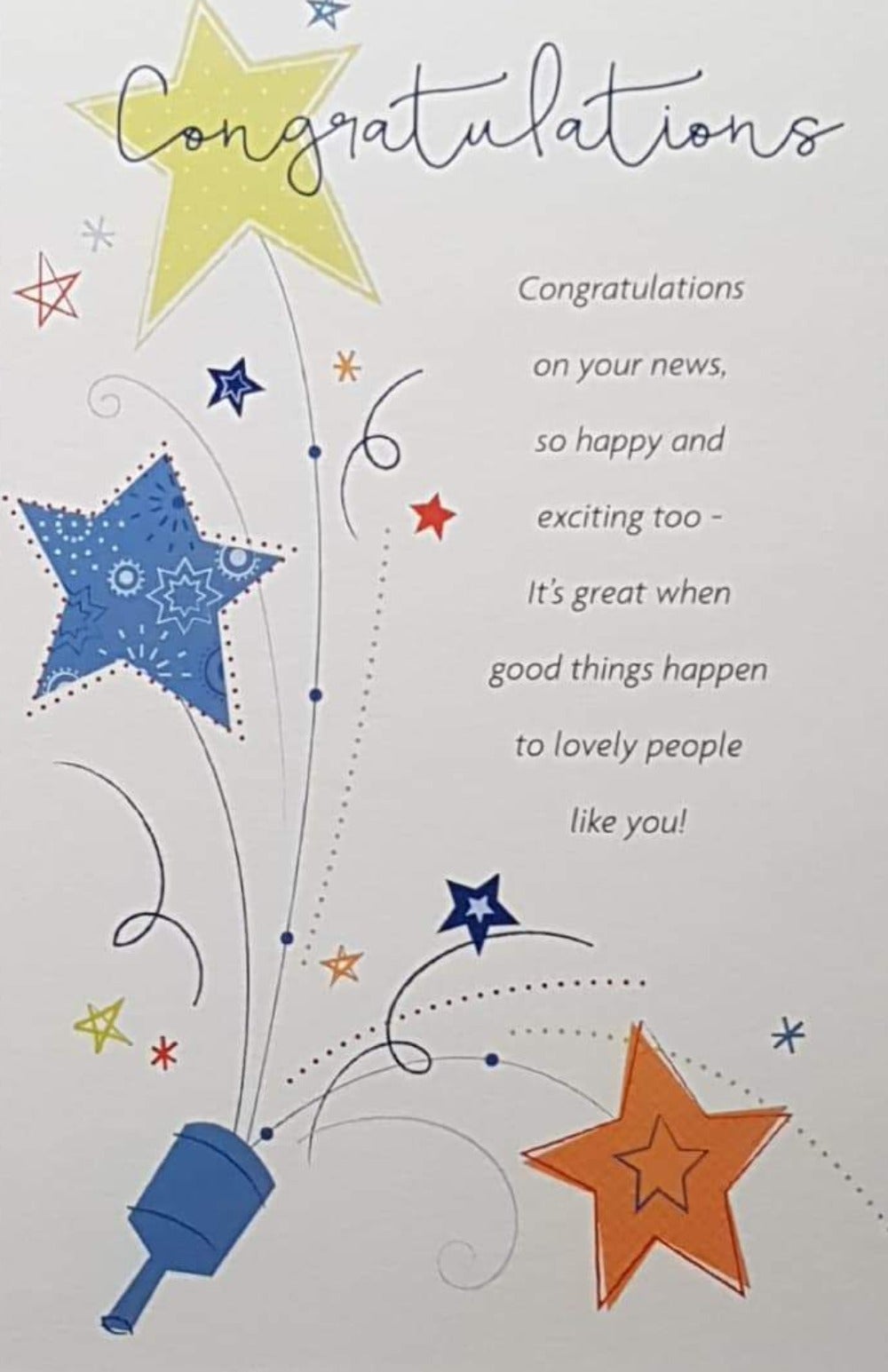 Congratulations Card - Good Things & Pop Up Stars Cracker