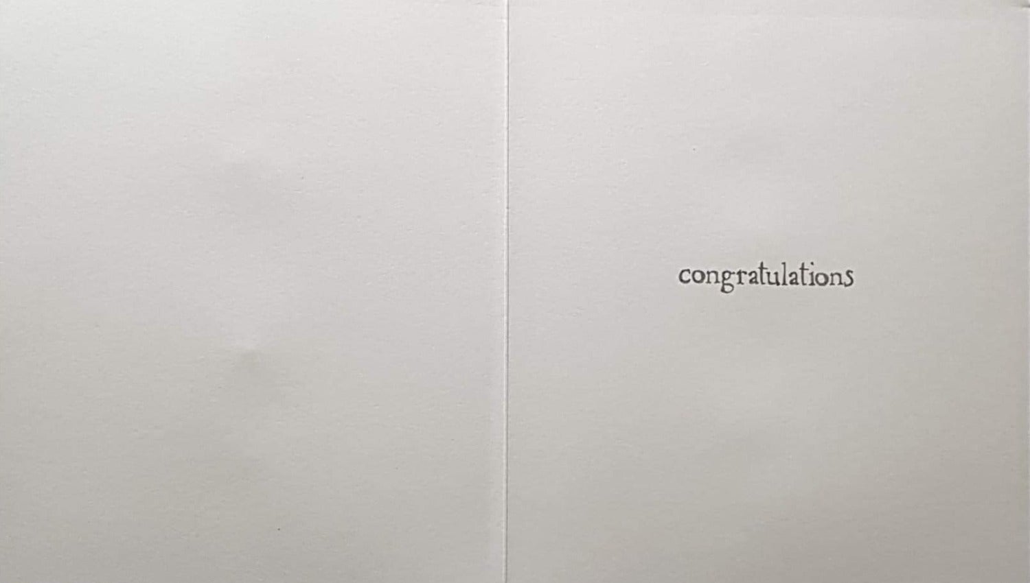 Congratulations Card - Pop & Champagne Tied To Star Balloons