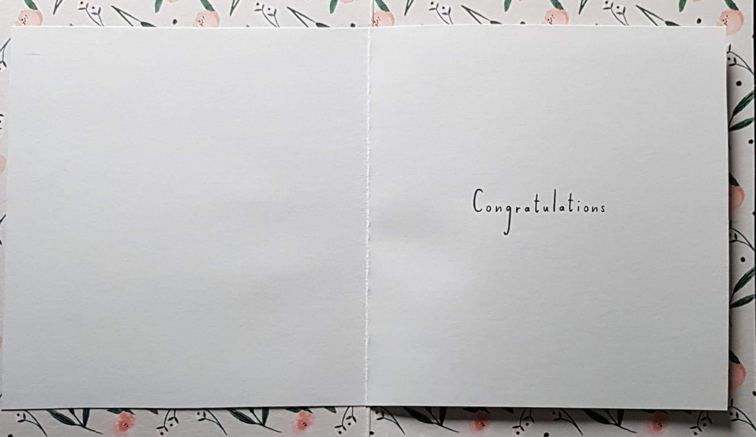 Congratulations Card - New Home / Pink Flowers Beside The House