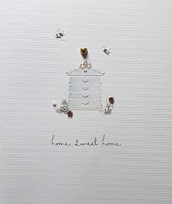 Congratulations Card - New Home / 'Home Sweet Home' & A Blue House