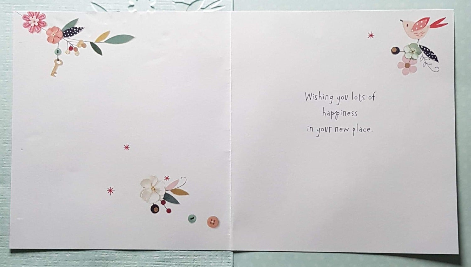 Congratulations Card - New Home / 'You've Moved' & A Fenced Roof House