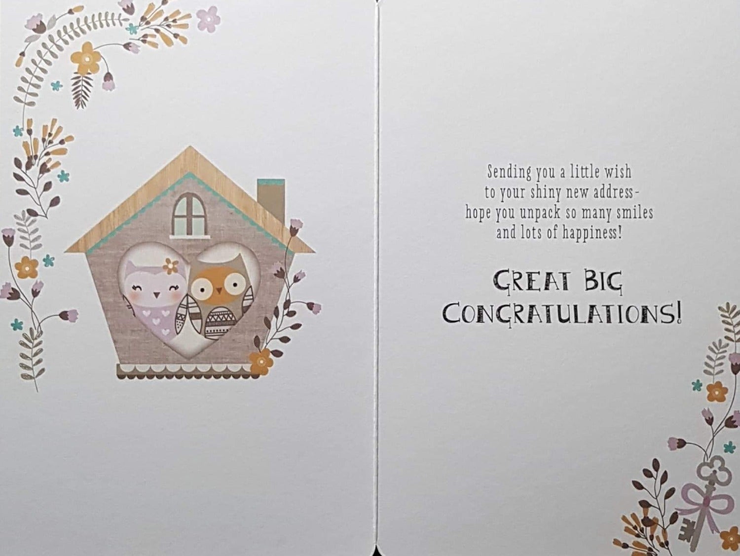 Congratulations Card - New Home / 'A New Place' & An Owl House