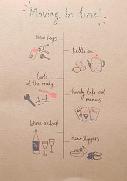 Congratulations Card - New Home / 'Moving In Time' & A Kettle