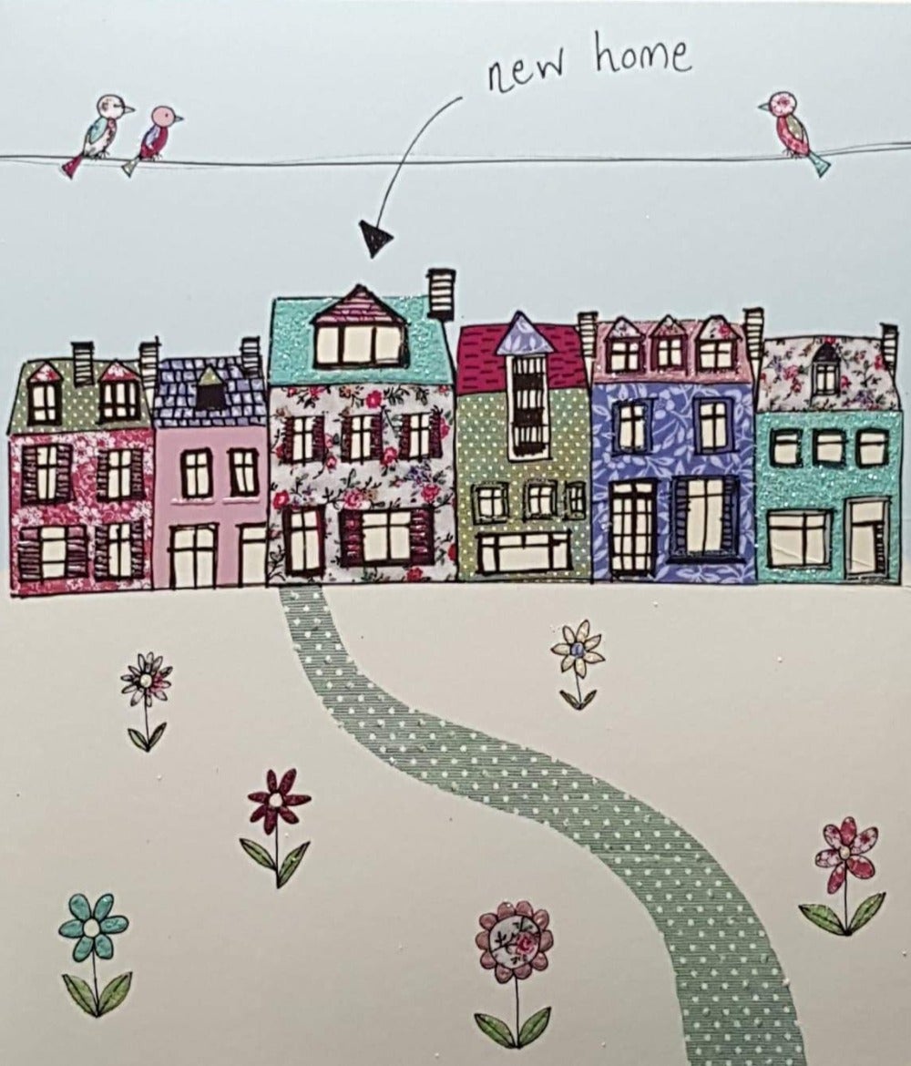 Congratulations Card - New Home / 'New Home' & An Arrow Pointing Home