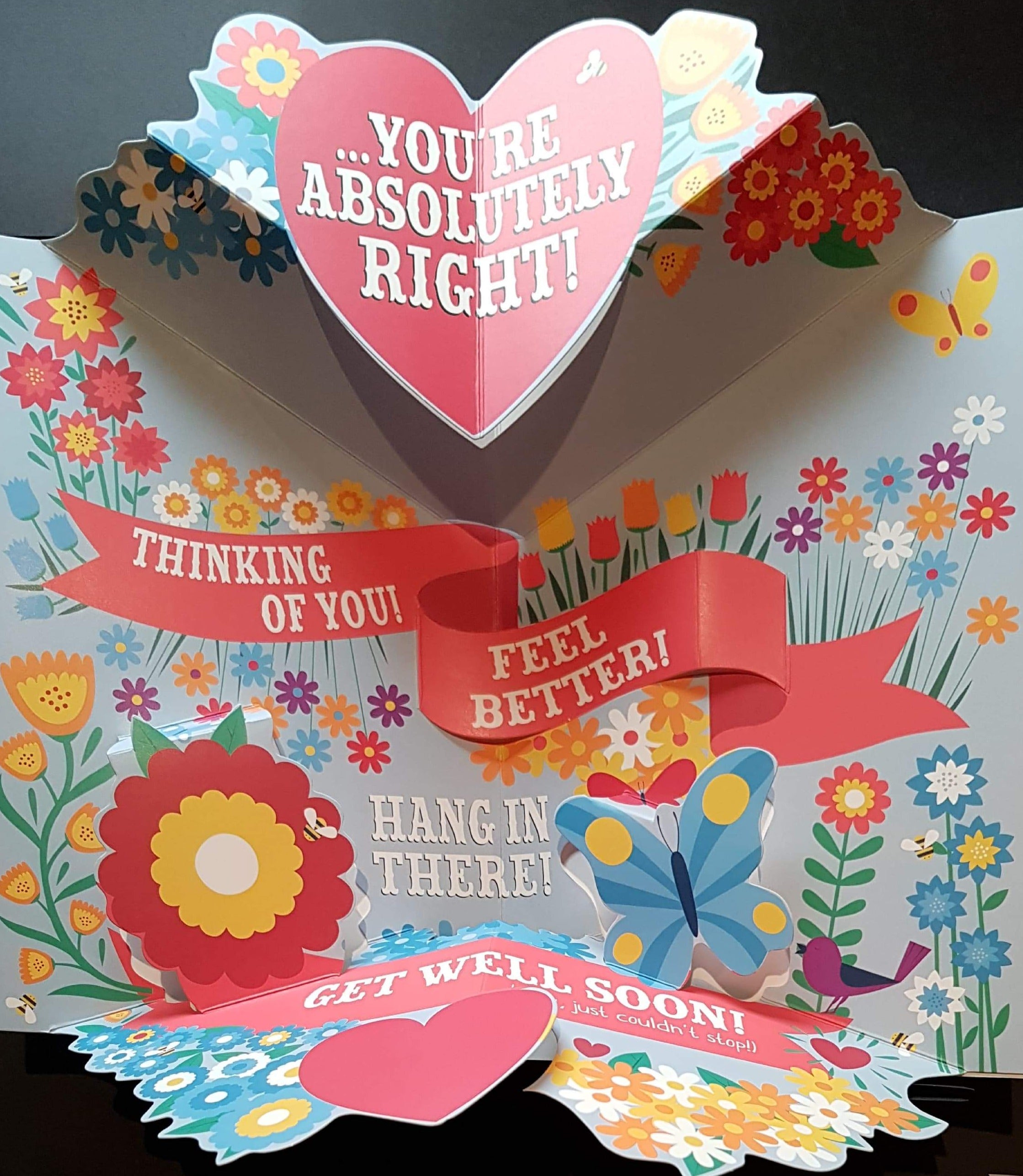 Get Well Card - Humour / Fancy, Sweet And Mushy Card...  (POP Type)