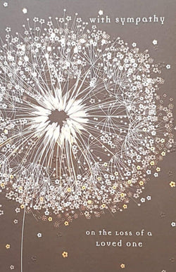 Sympathy Card - Big Dandelion & Small White And Yellow Flowers