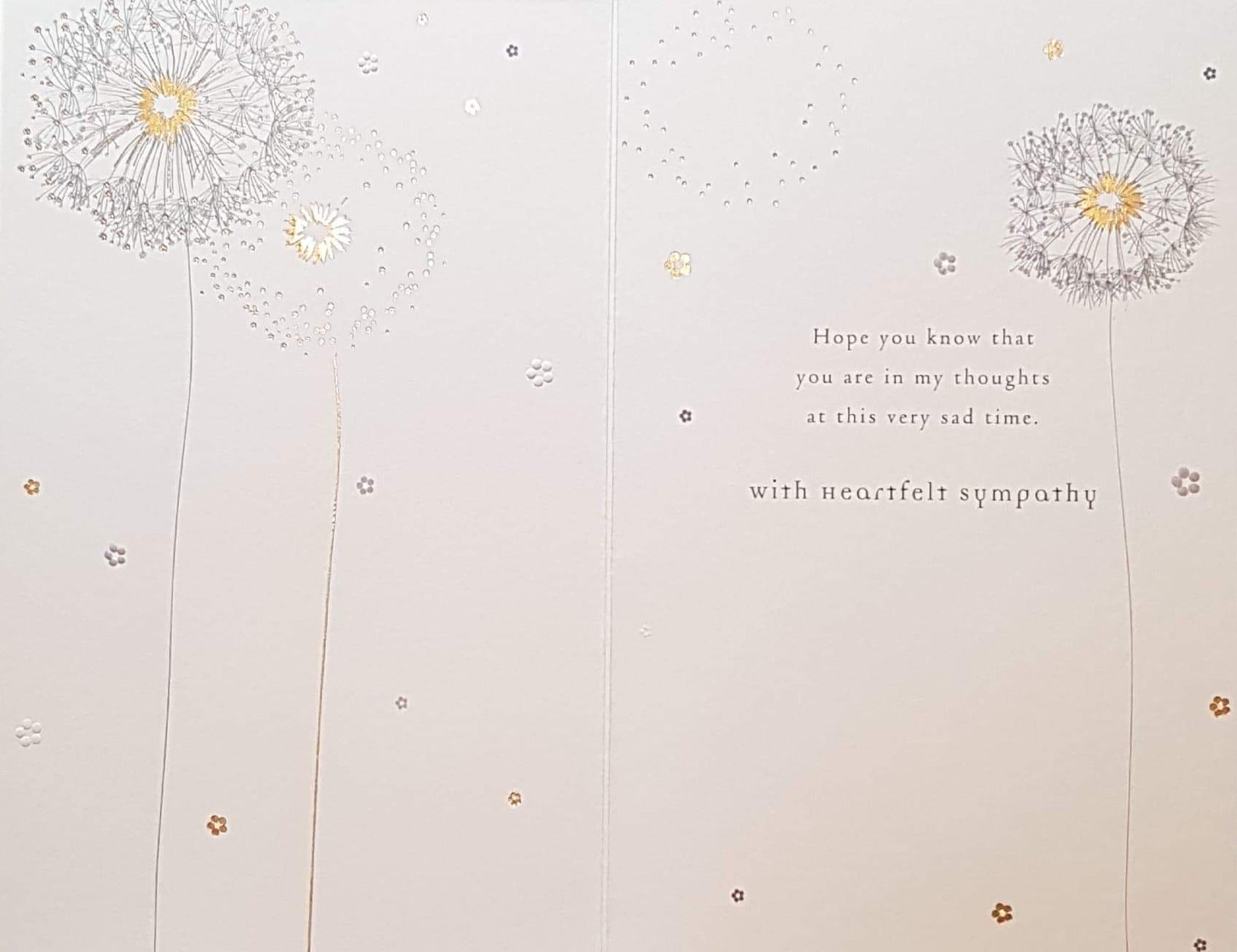 Sympathy Card - Big Dandelion & Small White And Yellow Flowers