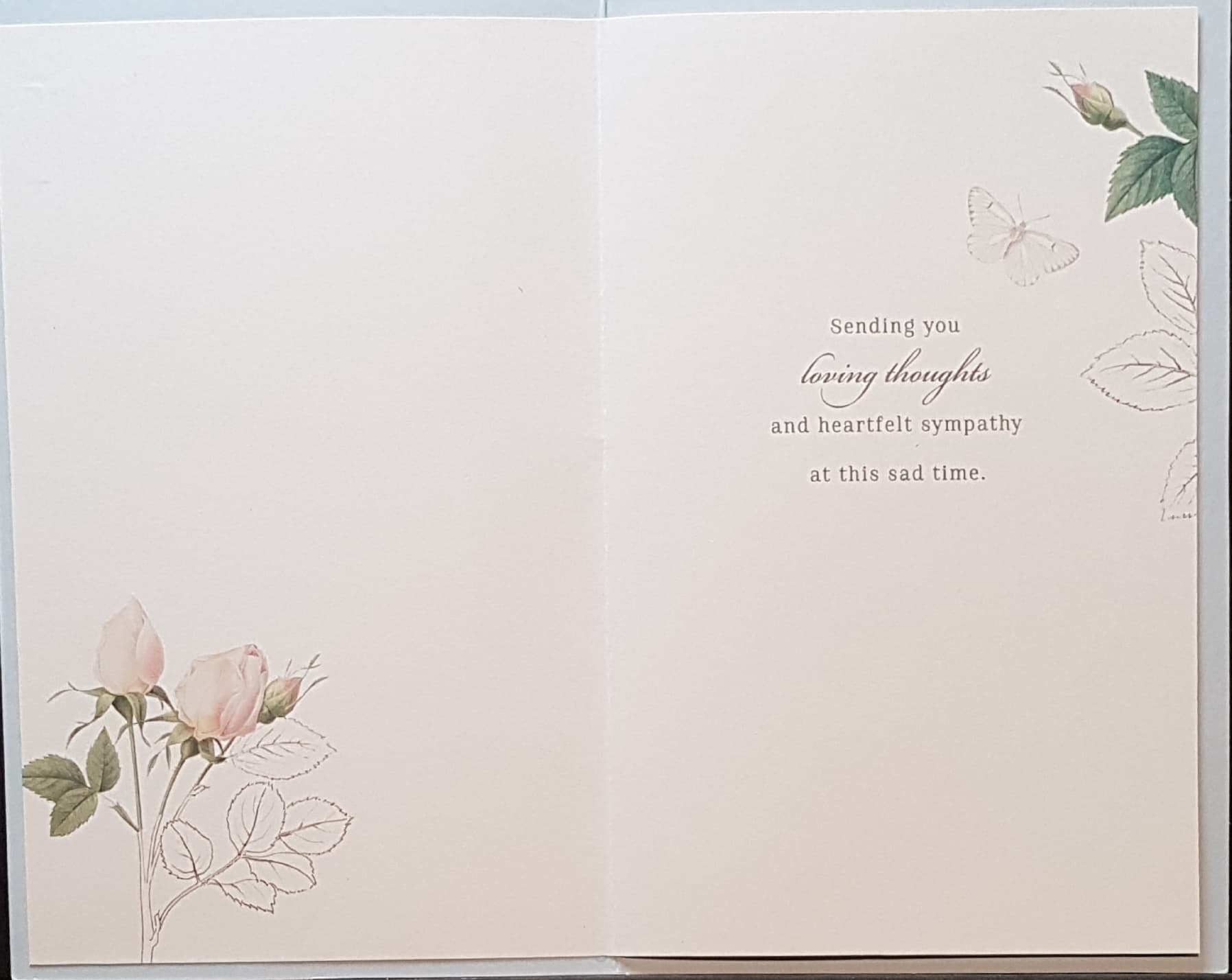 Sympathy Card - 'May Memories Keep Your Loved One Always In Your Heart And Mind' & White Roses