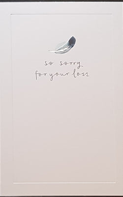Sympathy Card - Single Black & A White Feather