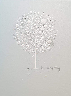 Sympathy Card - A Single Silver Tree