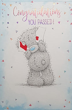 Congratulations Card - A Teddy Holding A Torn 'L' Sign
