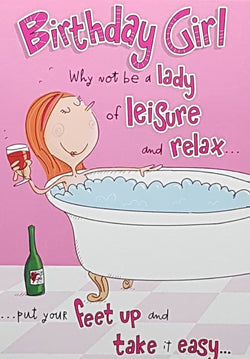 Birthday Card - Feet Up & Take It Easy... (Humour)