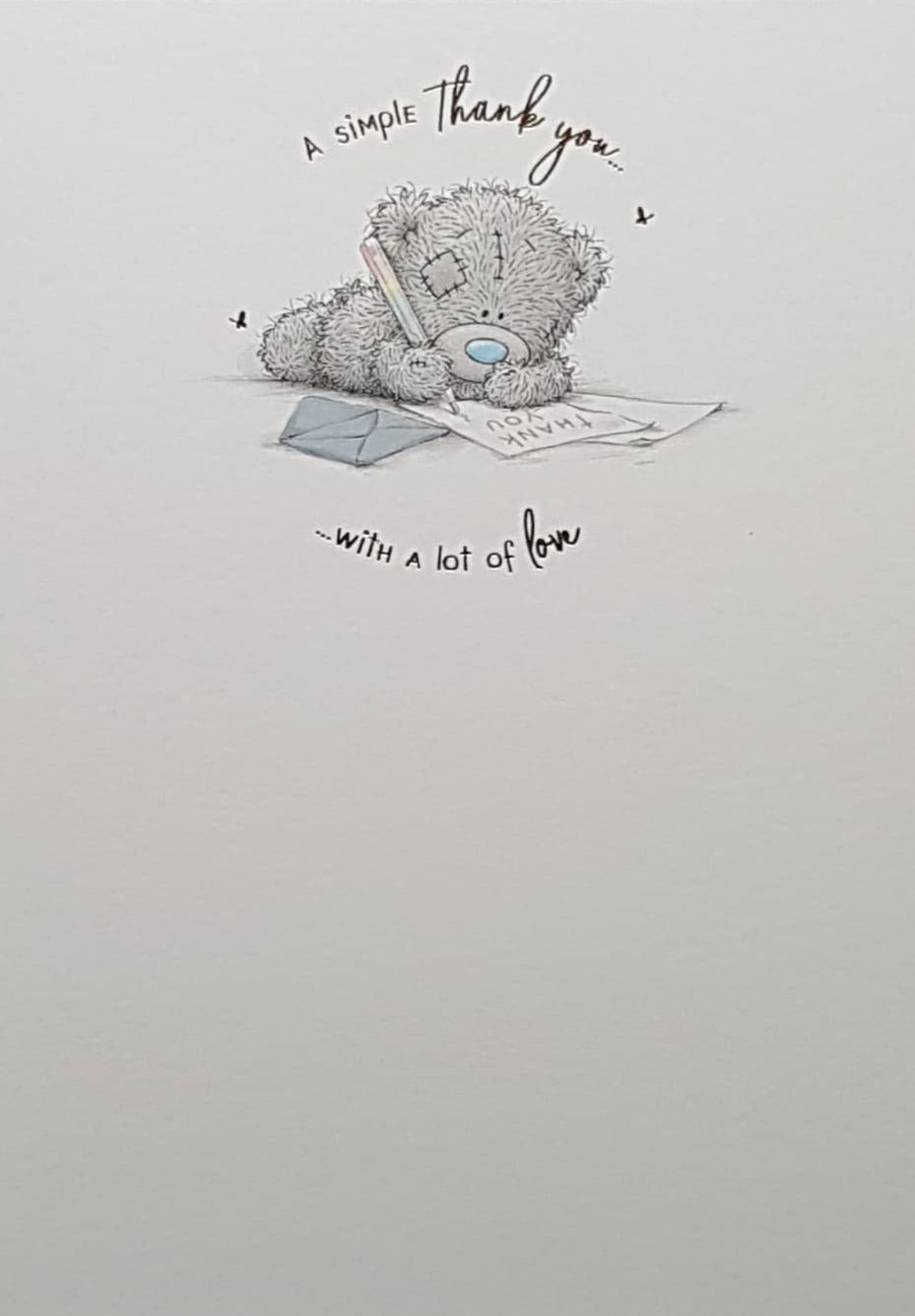 Thank You Card - Cute Teddy Writing A 'Thank You' Note