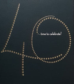 Age 40 Birthday Card - Gold Stars Making Up No. 40